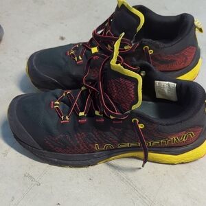 La Sportiva Men's Black and Yellow Trail Shoes